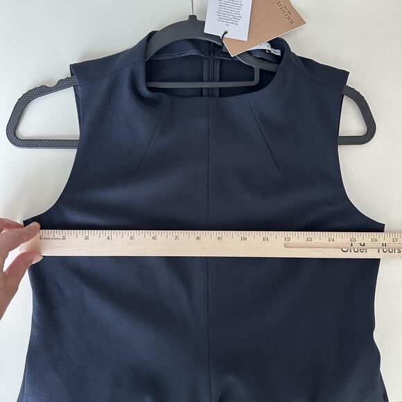 MM LaFleur Dress 2 Navy Malala Recycled WonderTex Career Quiet Luxury Minimalist - Picture 8 of 11